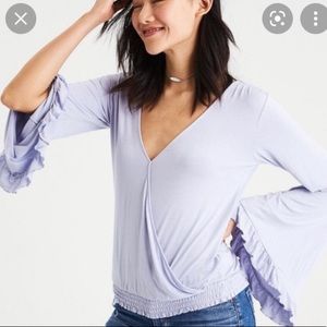 BLACK American Eagle wrap blouse